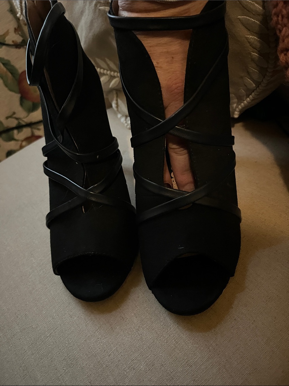 Classy Black Strappy Open-Toe Heels